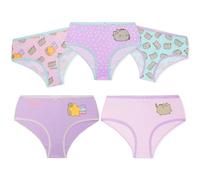 Get Trend Pusheen Braguitas para Niña Chica, Pack de 5 Bragas Algodon Suave con Cintura Elástica, Ropa Interior Cómoda y Divertida (11-12 Años, Rosa/Verde Pusheen)