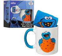 Get Trend Sesame Street Taza y Calcetines Mujer, Taza Ceramica 340 ml con Calcetines Divertidos, Set Regalo para Adolescentes y Mujeres (Multi Cookie Monster)