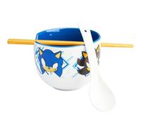 Get Trend SONIC THE HEDGEHOG Bol Ramen 600ml con Palillos y Cuchara, Juego 3 Piezas Cuencos Ceramica Japonés para Sopa Fideos Noodles, Regalos Hogar (Multi SONIC)