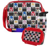 Get Trend Sonic the Hedgehog Bolsa Termica Infantil con Fiambrera Almuerzo Botella Agua Niños Set de 3 Piezas Bolsa Merienda Botellas Loncheras (Rojo Sonic)