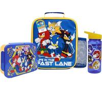 Get Trend Sonic the Hedgehog Bolsa Termica Infantil Set, 3 Piezas con Fiambrera Almuerzo, Botella Agua, Bolsa Merienda para Escuela, Picnic, Viajes (Multi Sonic)