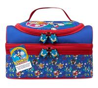 Get Trend SONIC THE HEDGEHOG Bolsa Termica Porta Alimentos Infantil Knuckles Shadow Bolso con Compartimento Comida Aperitivo para Escuela y Picnic (Azul/Rojo Sonic)