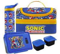 Get Trend SONIC THE HEDGEHOG Bolsa Térmica, Set Niños, 3 Piezas, Botella Agua 600 ml y Caja Bento Fiambrera con 2 Compartimentos, Sin BPA, Colegio y Guardería (Azul/Multi Sonic)