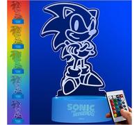 Get Trend SONIC THE HEDGEHOG Luces LED Acrílica con Control Remoto, 16 Colores y 4 Modos, Lampara Mesita Noche con Brillo Ajustable, Funciona con USB o Pilas (Multi Sonic)
