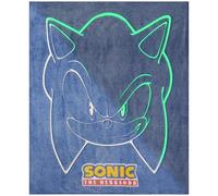 Get Trend Sonic The Hedgehog Manta Que Brilla en la Oscuridad 130x150cm para Niños y Adultos, Ideal para Cama o Sofá, Diseño Decorativo (Azul Sonic)
