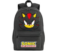 Get Trend Sonic The Hedgehog Mochila Niño, 46 x 32 x 16 cm, Grande Mochila Escolar y Viaje, Tirantes Acolchados, Ajustable y Ligera para Colegio y Ocio, Regalo Gamer (Negro Shadow)