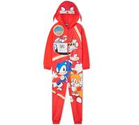 Get Trend Sonic The Hedgehog Pijama Entero Niño con o sin Capucha, Pijama Una Pieza, Polar Ropa de Dormir, Regalos para Niños (4-5 Años, Multi Knuckles)