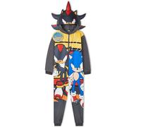 Get Trend Sonic The Hedgehog Pijama Entero Niño con o sin Capucha, Pijama Una Pieza, Polar Ropa de Dormir, Regalos para Niños (4-5 Años, Multi Shadow)