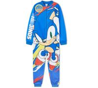 Get Trend Sonic The Hedgehog Pijama Entero Niño con o sin Capucha, Pijama Una Pieza, Polar Ropa de Dormir, Regalos para Niños (4-5 Años, Azul Speed Sonic)