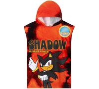 Get Trend Sonic The Hedgehog Toallas de Baño Playa y Piscina con Capucha para Niños Shadow Toalla Poncho Toallas de Algodon (Rojo Shadow, 4-9 Años)