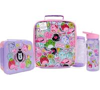 Get Trend Squishmallows Bolsa Termica Infantil Set, 3 Piezas con Fiambrera Almuerzo, Botella Agua, Bolsa Merienda para Escuela, Picnic, Viajes (Multi Squishmallows)
