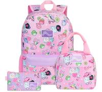 Get Trend Squishmallows Grande Mochila Escolar Set de 3 Piezas con 46 cm Mochila Niña, Estuche Escolar y Bolsa Isotermica Porta Alimentos (Multi Squishmallows)
