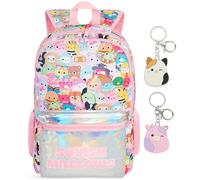 Get Trend Squishmallows Grande Mochila Niña con 2x Llavero, 46 cm Mochila Escolar Ajustable y Acolchada, Colegio, Viaje y Ocio, Kawaii Regalo Niña (Multi Squishmallow)