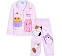 Get Trend Squishmallows Pijama Invierno Niña y Adolescente, Ropa de Dormir con Camiseta Botones y Pantalón Largo, Regalo Original (5-6 Años, Multi Squishmallows)