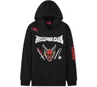 Get Trend Stranger Things Sudadera con Capucha para Niños y Adolescentes, 7-16 años, Diseño Hellfire Club, Regalos Niños (7-8 Años, Negro)