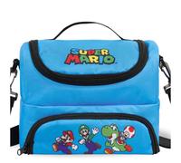 Get Trend Super Mario Bolsa Termica Porta Alimentos, Lunch Bag Infantil Para Fiambrera, con 2 Compartimentos, Asa, Correa Ajustable Para Colegio y Picnic, Bolsa Nevera, Regalo Niños (Azul/Multi Mario)