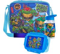 Get Trend Teenage Mutant Ninja Turtles Bolsa Termica Infantil con Fiambrera Almuerzo Botella Agua Niños 3 Piezas Bolsa Merienda Botellas Loncheras (Azul TMNT)