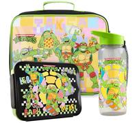 Get Trend Teenage Mutant Ninja Turtles Bolsa Termica Infantil Set, 3 Piezas, Lunch Bag Aislante 5 L, Botella Agua 640 ml y Bento Box 2 L con Compartimentos, Sin BPA, Fiambrera Infantil (Multi TMNT)