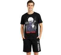 Get Trend Tokyo Ghoul Pijama Hombre Verano Algodon, XS-XL, Camiseta Manga Cortas & Pantalones Cortos, Ropa de Dormir Cómodo, Regalo Hombre (M, Negro Tokyo Ghoul)