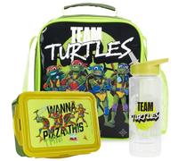 Get Trend Tortugas Ninja Bolsa Termica Porta Alimentos Set, 3 Piezas Botella de Agua y Bento Box Fiambrera con Compartimentos, Sin BPA, para Colegio, Guarderia y Viajes (Verde Oscuro TMNT)