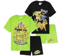 Get Trend Tortugas Ninja Pijama Niño 4-12 Años, Pack 2 Pijamas Niños Cortos, Camiseta Manga Corta y Shorts, Ropa de Dormir Conjunto Verano Niño (4-5 Años, Multi TMNT 2 Pack)
