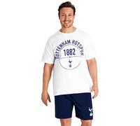 Get Trend Tottenham Hotspur F.C. Pijama Hombre Verano Conjunto de Pijama Futbol Corto Suave Ropa de Dormir Regalo para Él (S, Azul Marino Spurs)