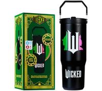 Get Trend Wicked Botella Termica con Pajita y Asa 850ml, Vaso Térmico Antigoteo Reutilizable, Taza Acero Inoxidable, Bebidas Frías y Calientes (Negro Wicked)