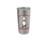 Get Your Mind Out Of The Gutter Humor de Bowling Vaso térmico de acero inoxidable de doble pared