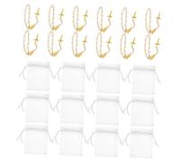 GETAJGHSD 12 Juegos De Pulseras De Rosario Con Dijes De Perlas, Pulseras De Cruz De Oración, De Rosario, De o Católico, De Cuentas De Oración, De