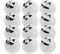 GETAJGHSD 12 Piezas Pelota Hueca de Color Claro con Cara de Fantasma para Fiesta de Halloween, Juguete de Terror de Plástico Redondo y Accesorio de Decoración para Fiesta de Disfraces