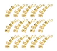 GETAJGHSD 120 Unidades Set de Accesorios para Rastas Dorados de Metal Resistente Deslustre para Mujeres en Eventos y Festivales, Anillos y Pinzas para Trenzas Ajustables Moda