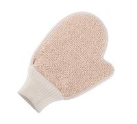GETAJGHSD 2 Guantes Exfoliantes para Baño y Ducha de Lino y Tela Beige, Almohadilla para Exfoliar Cuerpo y Frotar la Espalda, Limpia Puntos Negros y Reduce Manchas para Adultos
