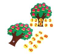 GETAJGHSD 2 Matemáticas de Fieltro para Árbol de Manzanas Desmontable para Aprendizaje Aula y