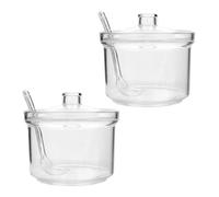 GETAJGHSD 2piezas Caja de Condimentos Grande de Acrílico Transparente con Tapa para Cocina Organizador de Especias con Capacidad Amplia y Protección contra Polvo de Unidades
