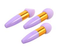 GETAJGHSD 3 Esponjas de Base de Maquillaje con Mango en Ángulo Púrpura, Esponja Aplicadora Portátil y Compacta para Aplicar Polvo y Retoques en Cualquier Lugar