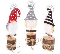 GETAJGHSD 4 Piezas Sujetatarjetas de Madera con Diseño Navideño Soportes de Escritorio para Notas y Fotos Adorno Creativo para Oficina y Hogar