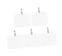 GETAJGHSD 5 Fundas Transparentes para Tarjetas de Identificación con Clip de PVC para Id Estudiantes y Portátiles y Prácticas