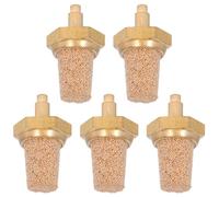 GETAJGHSD 5 Piezas Silenciador Neumático de Cobre Puro para Máquinas de Niebla Filtro para Reducción de Ruido Boquilla con Piedra Burbuja para Efectos Profesionales Escenario