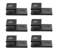 GETAJGHSD 6 Clips Instalación Simplificada y Sujeción Firme de Fijación de Vidrio en Aleación de Aluminio Negro para Soportes de Estante y Colgadores de Espejo Pared