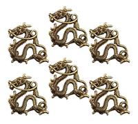 GETAJGHSD 6 Llaveros Colgantes de Dragón Vintage de Latón Dorado, Diseño Retro para Adornos DIY y Colgantes de Bolso, Decoración Creativa y Única