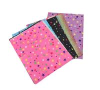 GETAJGHSD 6 Piezas de Tela de Cuero Pu Purpurina y Estampado de Estrellas para Manualidades, Buena Resistencia y Fácil de Cortar, Adecuado para Materiales de Zapatos y Artesanías
