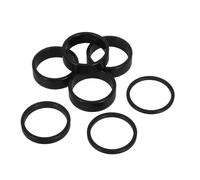 GETAJGHSD 7 Piezas Espaciadores de Dirección para Bicicleta de Montaña de Aleación de Aluminio Negro, Diseño Apilable de 28,6mm para Mejorar el Manejo en Aventuras al Aire Libre