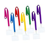 GETAJGHSD 7 piezas Fundas de Identificación con Lanyard Titulares de Tarjetas Id Impermeables Soporte para Insignia para Empleados Estudiantes y Profesionales