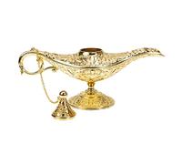 GETAJGHSD Adorno de Artesanía Artística Lámpara de Aladín Dorada de Aleación de Zinc Vintage Estable y Original para Embellecimiento en Escritorio o Estantería