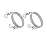 GETAJGHSD Alambre de Acero Inoxidable Ajustable 2 Piezas 2 M Doble Gancho para Colgar Lámparas y Cuadros en Decoración Interior Color Plateado