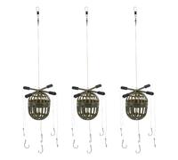 GETAJGHSD Alimentador de Cebo para Carpas con Jaula y Anzuelos de Acero al Carbono, Material Abs Resistente, Liberación Precisa, Fácil de Usar, Paquete de 3 Piezas para Pesca en Ríos y
