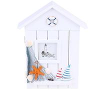 GETAJGHSD Caja de Llaves de Madera Forma de Casa, Organizador de Llaves para Pared Estilo Mediterráneo Ganchos para Colgar, Decoración para Entrada o Habitación