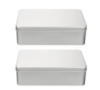 GETAJGHSD Cajas de Metal Rectangular Tapa Plana, 2 Unidades para Almacenamiento Portátil de Dulces y Postres en Casa