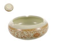 GETAJGHSD cenicero Creativo cenicero para jardín Recipiente para Cenizas cenicero Decorativo cenicero de Porcelana cenicero pequeño de Escritorio Cenicero al Aire Libre cerámica Amarillo