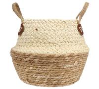 GETAJGHSD Cesta de Almacenamiento de Mimbre y Maíz Mediana Cesta de Flores Tejida a Mano para Decoración del Hogar y Escritorio para Guardar Juguetes y Artículos Diversos